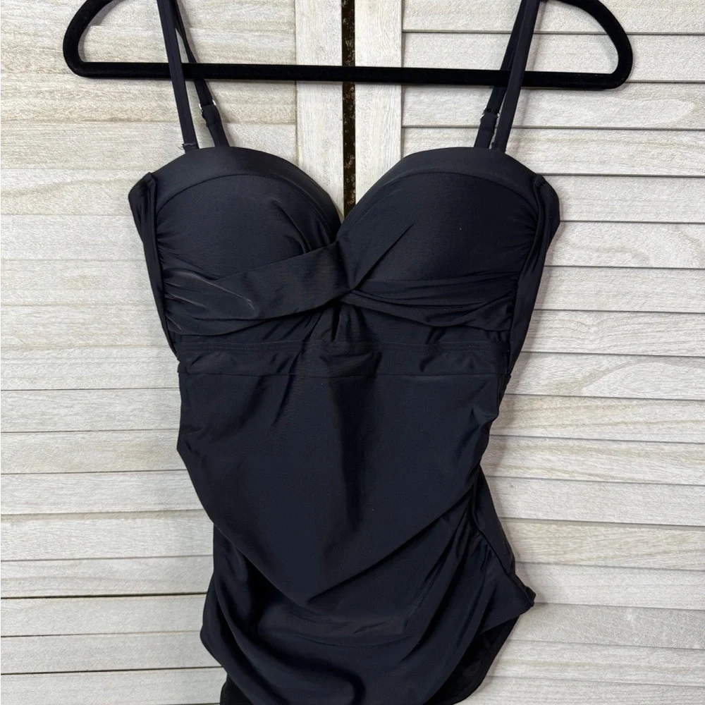 Eomenie Black One Piece Swimsuit Tummy Control Push Up Bathing Suit NWT M
